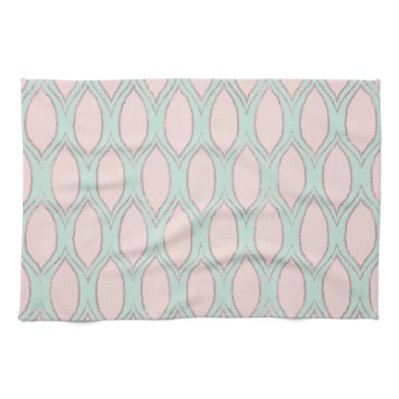 blush pink and mint Modern Geometric Pattern Towel