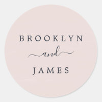 Blush Pink and Navy Wedding Envelope Seals