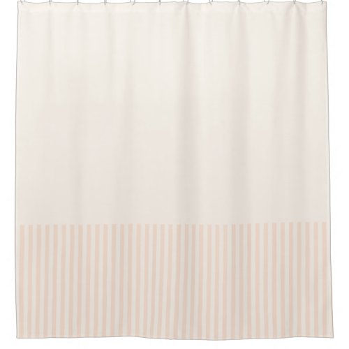 Blush Pink and off white stripe Shower Curtain