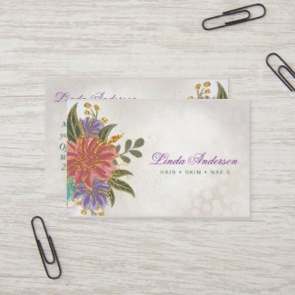 Blush Pink and Purple With Gold Watercolor Floral