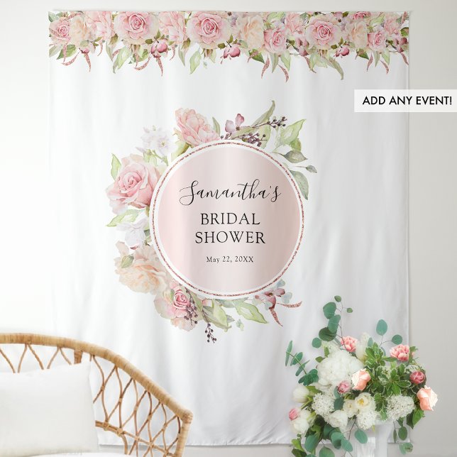 Blush Pink and Rose Gold Any Event Photo Backdrop (Creator Uploaded)
