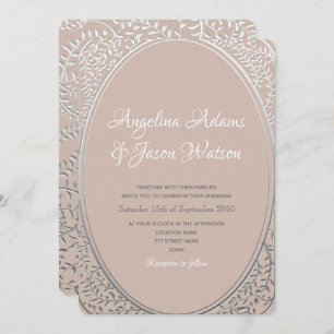 Blush Pink and Silver Elegant Wedding Invite