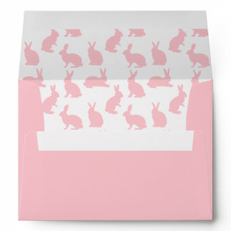 Blush Pink And White Bunny Prints Happy Easter Envelope