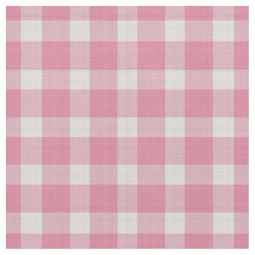 Blush Pink and White Checkered gingham plaid Fabric