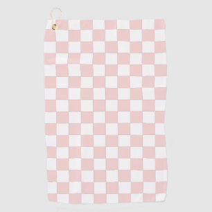 Blush Pink and White Checkered Golf Towel