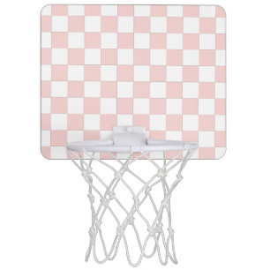 Blush Pink and White Checkered Mini Basketball Hoop