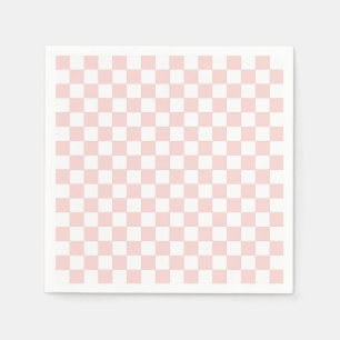 Blush Pink and White Checkered Napkins