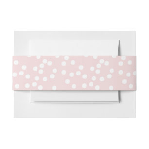 Blush Pink and White Confetti / Polkadots  Invitation Belly Band