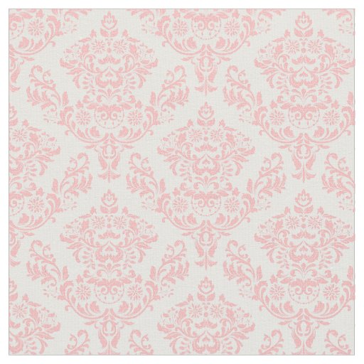 Blush Pink and White Damask Fabric