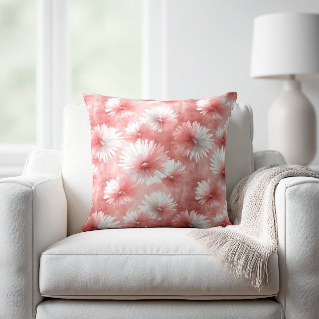 Blush Pink and White Floral Throw Pillow (Creator Uploaded)