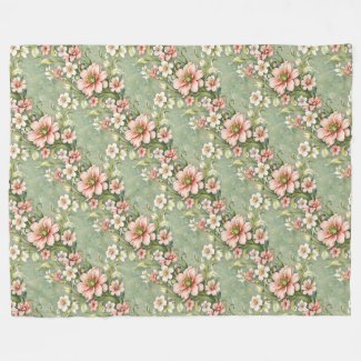 Blush Pink and White Flowers on Sage