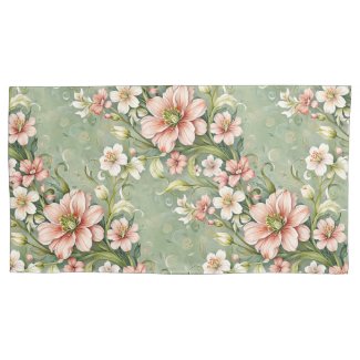 Blush Pink and White Flowers on Sage