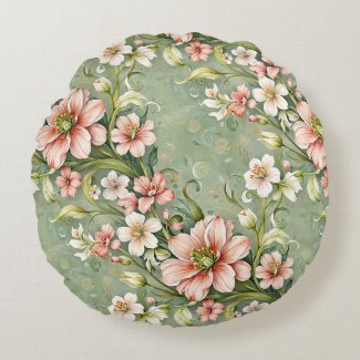 Blush Pink and White Flowers on Sage
