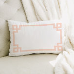 Blush Pink and White Greek Key | Editable Colors Lumbar Pillow<br><div class="desc">Design your own custom throw pillow in any color combination to perfectly coordinate with your home decor in any room! Use the design tools to change the background color and the Greek key border color, or add your own text to include a name, monogram initials or other special text. Every...</div>