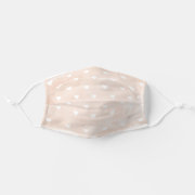 Blush pink and white hearts pattern cloth face mask