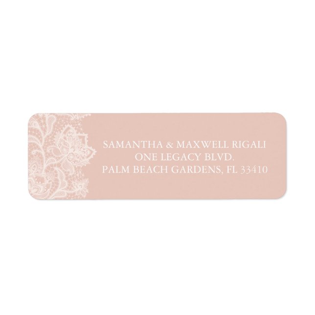 Blush Pink and White Lace Label (Front)
