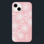 Blush Pink and White Line Drawing Floral Pattern Case-Mate iPhone 14 Case<br><div class="desc">A modern illustration with large flowers and leaves. I drew these patterns by hand, so it has a whimsical style. Items are easier to customize when you replace all text first. If your art still needs to be adjusted, click on the Customize This button. This will take you to a...</div>