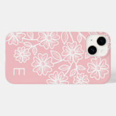 Blush Pink and White Line Drawing Floral Pattern Case-Mate iPhone Case (Back (Horizontal))