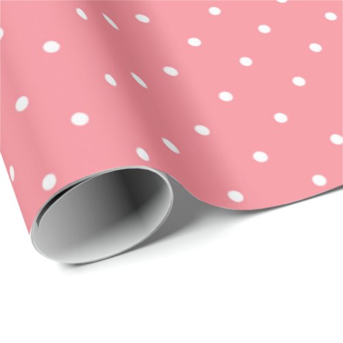  Blush Pink and White Polka Dot Wrapping Paper