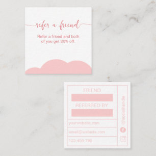 Blush pink and white Referrel Loyalty card
