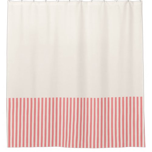 Blush Pink and white stripe Shower Curtain