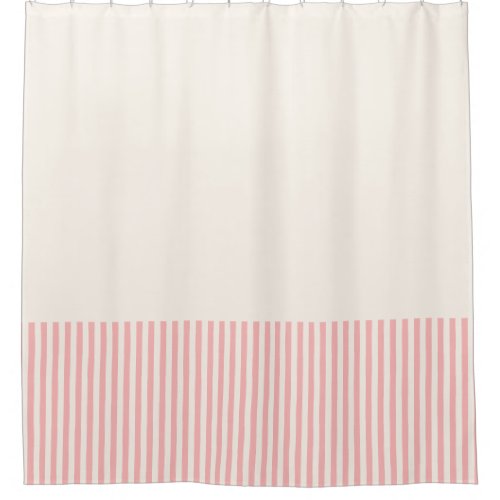 Blush Pink and white stripe Shower Curtain