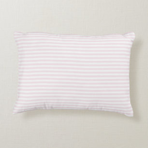 Blush Pink and White Stripes Decorative Pillow