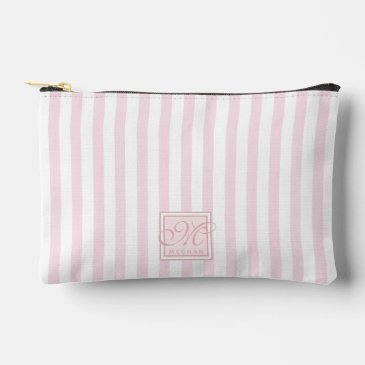 Blush Pink and White Stripes - Monogrammed