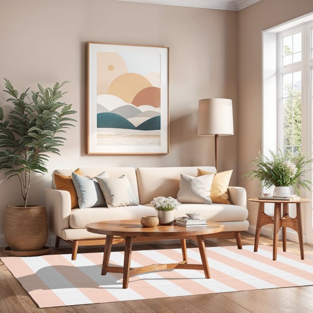 Blush Pink and White Stripes Rug (Creator Uploaded)