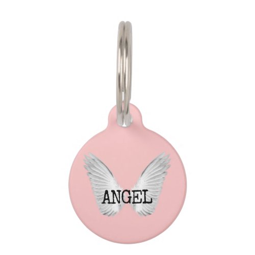 Blush Pink Angel Pet ID Tag