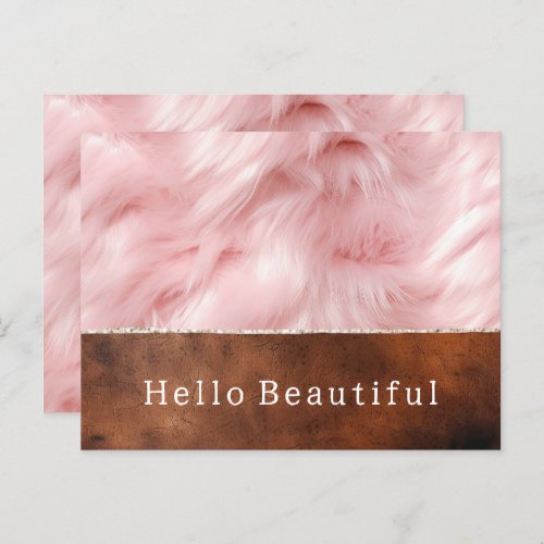 Blush Pink Animal Fur Brown Southwest  Postcard