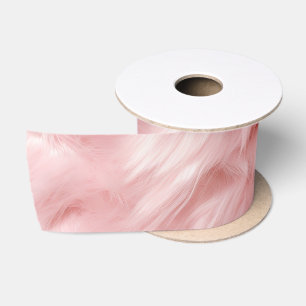 Blush Pink Animal Fur Satin Ribbon