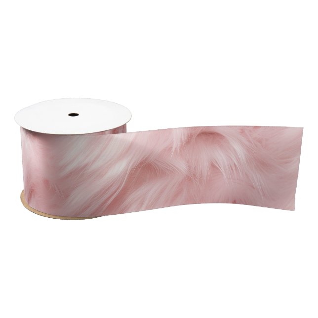 Blush Pink Animal Fur Satin Ribbon (Spool)