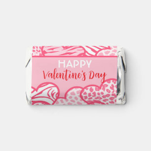 Blush Pink Animal Print Heart Valentines Day Party Hershey's Miniatures