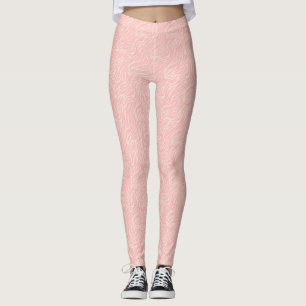 Blush Pink Animal Print Tiger Stripes Leggings