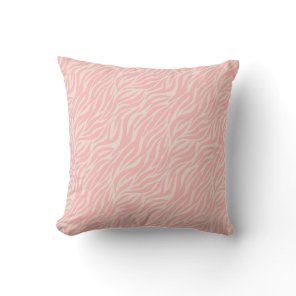 Blush Pink Animal Print Tiger Throw Pillow