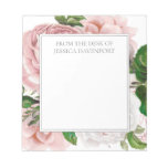 Blush Pink Antique Floral From Desk Of Notepad at Zazzle