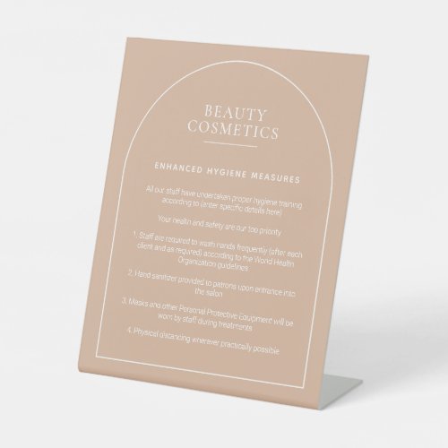 Blush Pink Arch Makeup Beauty Business Hygiene Pedestal Sign