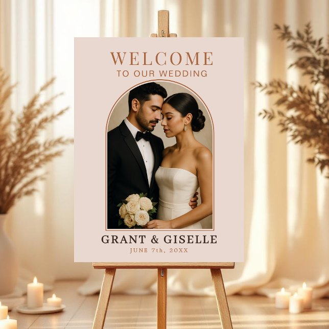 Blush Pink Arch Photo Wedding Welcome Sign  (Creator Uploaded)