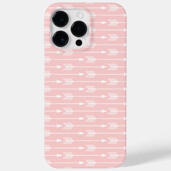 Blush Pink Arrows Pattern Case-mate Iphone 14 Pro Max Case by heartlockedcases at Zazzle