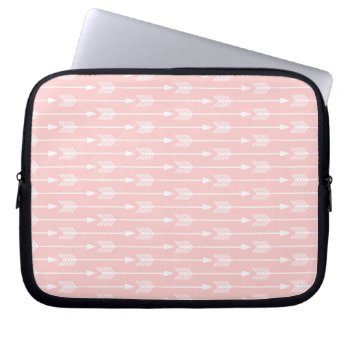 Blush Pink Arrows Pattern Laptop Sleeve by heartlockedcases at Zazzle