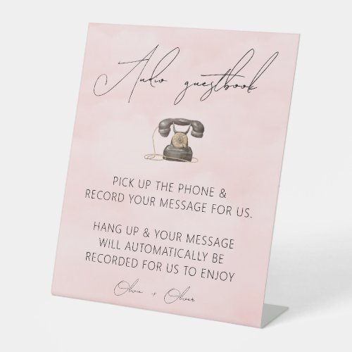 Blush pink audio guestbook sign