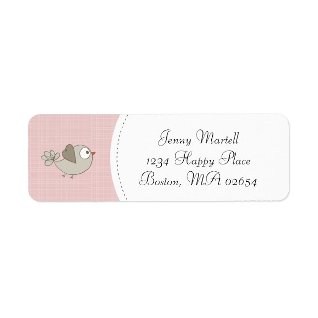 Blush Pink Baby Bird | Address Label (Front)