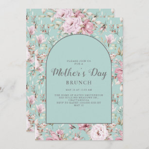 Blush Pink Baby Blue Chic Mother's Day Brunch  Invitation