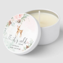 Blush pink baby deer baby its cold outside mini candle favors
