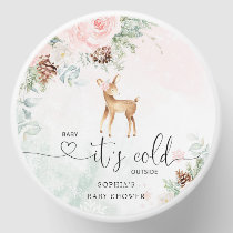 Blush pink baby deer baby its cold outside mini candle favors
