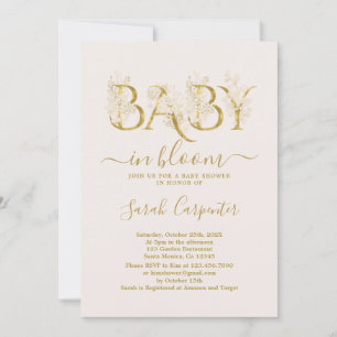 Blush Pink Baby in Bloom Shower Girl Invitation
