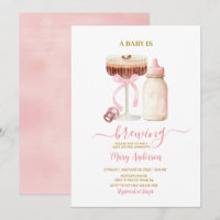 Blush Pink Baby Is Brewing Milk Bottle Baby Shower