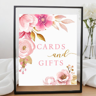 Blush Pink Baby Shower Cards & Gifts Sign