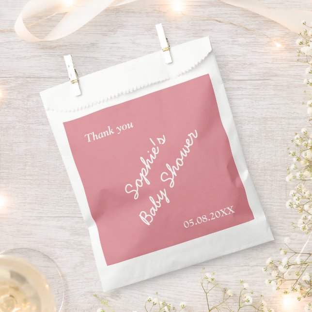 Blush Pink Baby Shower Favor Bags (Clipped)